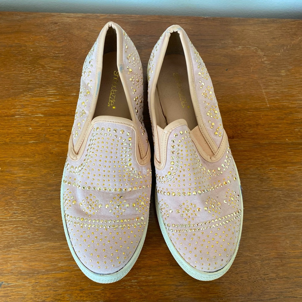 Nude Slip-Ons with Gold Studded Detail